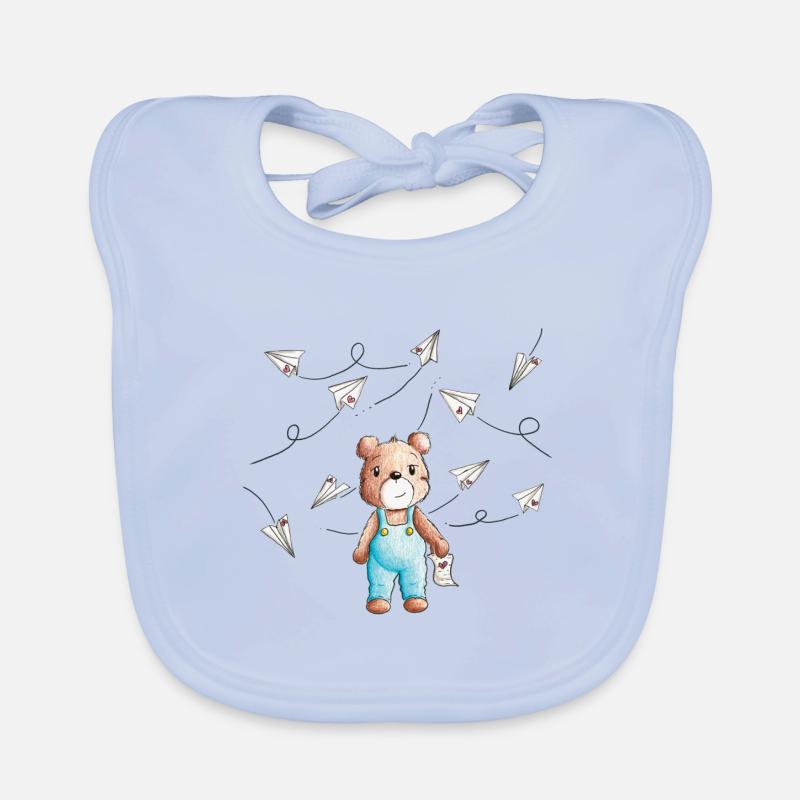 Bär Brief - Baby Bio-Lätzchen - sky Blue