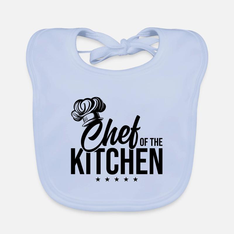 Chef Chapeau de Chef Chef - Bavoir bio Bébé - bleu ciel
