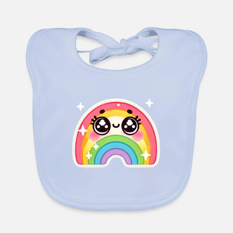 Cute Kawaii Rainbow Organic Baby Bibs