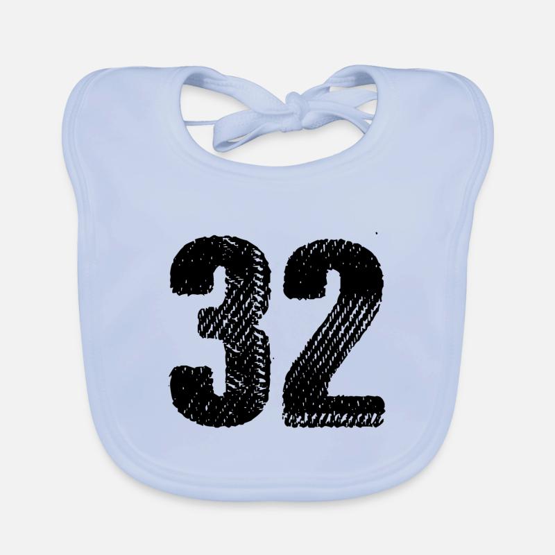 32 number jersey Organic Baby Bibs