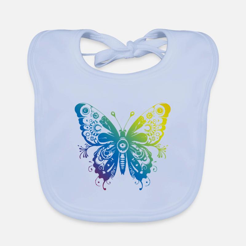 Papillon Mandala Boho Bavoir bio Bébé