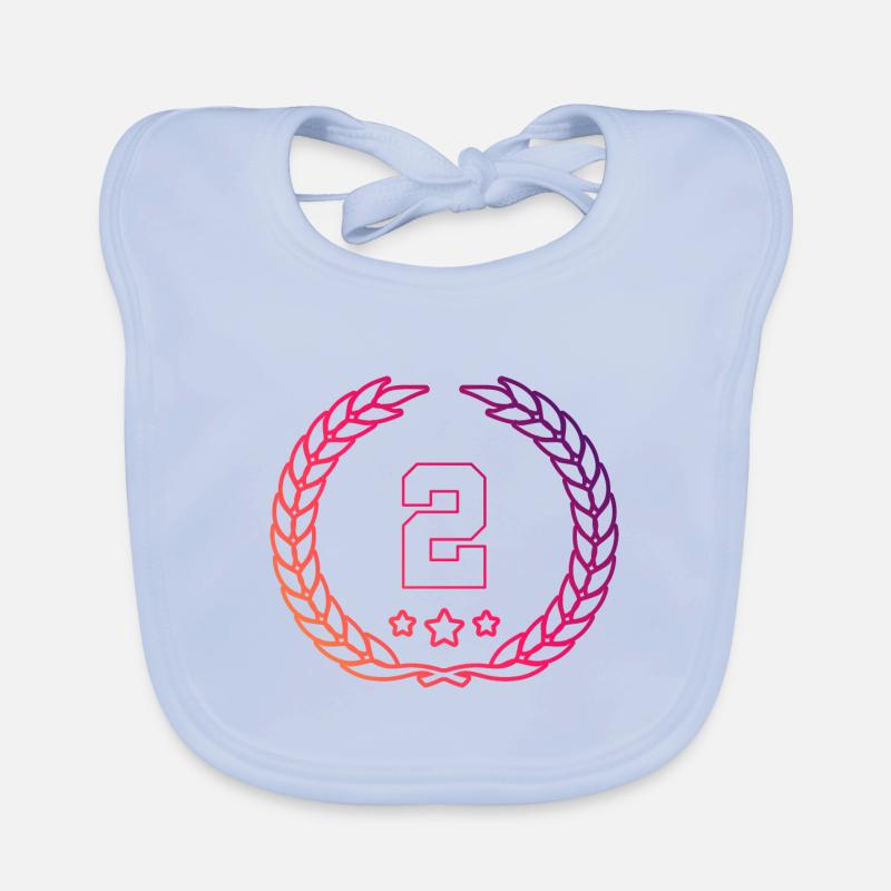 2 Zahl Kranz Baby Bio-Lätzchen