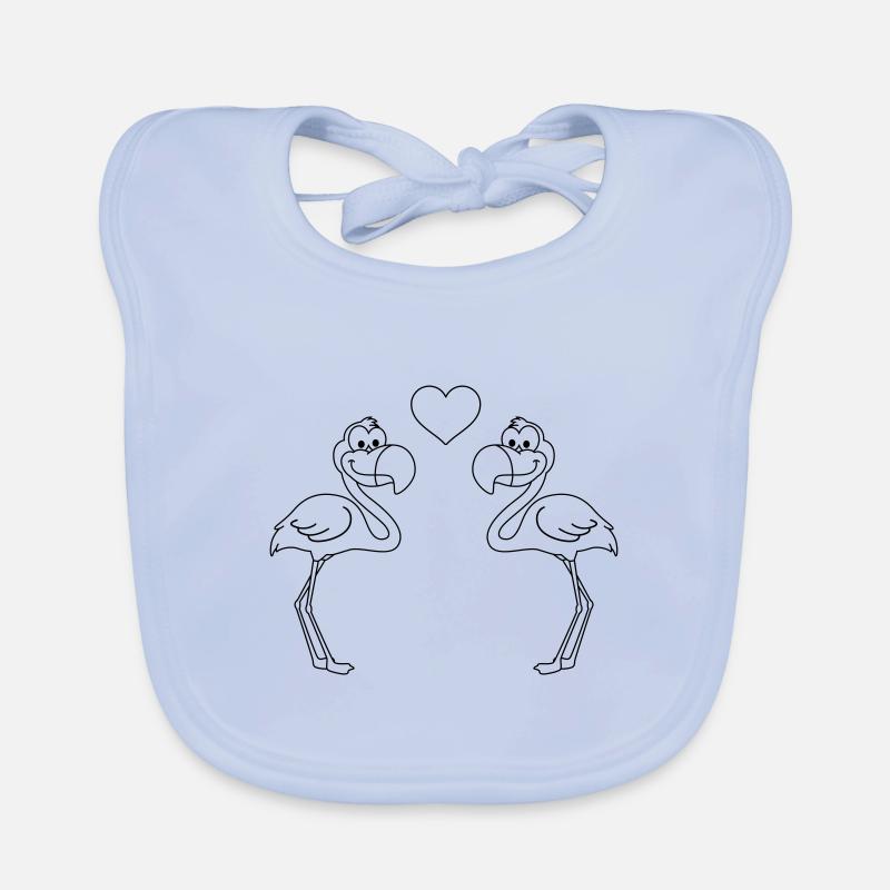 Flamingo Comic Paar liebe Baby Bio-Lätzchen