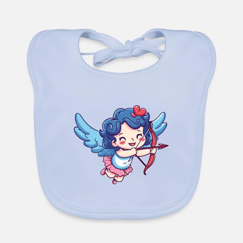 Ange arc et flèche Cupidon Saint-Valentin Bavoir bio Bébé
