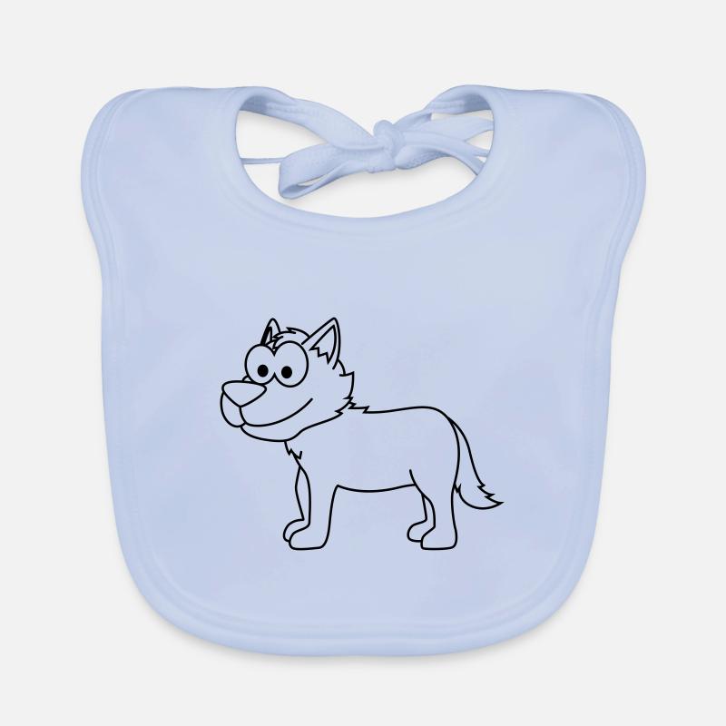 Wolf Comic Tier Baby Bio-Lätzchen