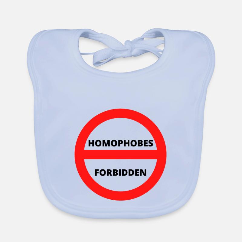 HOMOPHOBES FORBIDDEN - Bavoir bio Bébé - bleu ciel