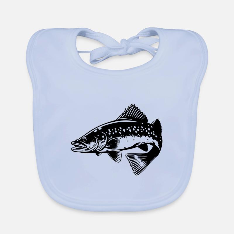 Silhouette de poisson brochet Bavoir bio Bébé