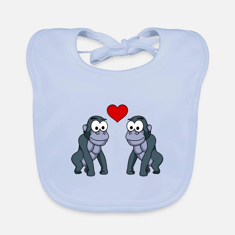 Gorilla Comic Paar Liebe Baby Bio-Lätzchen