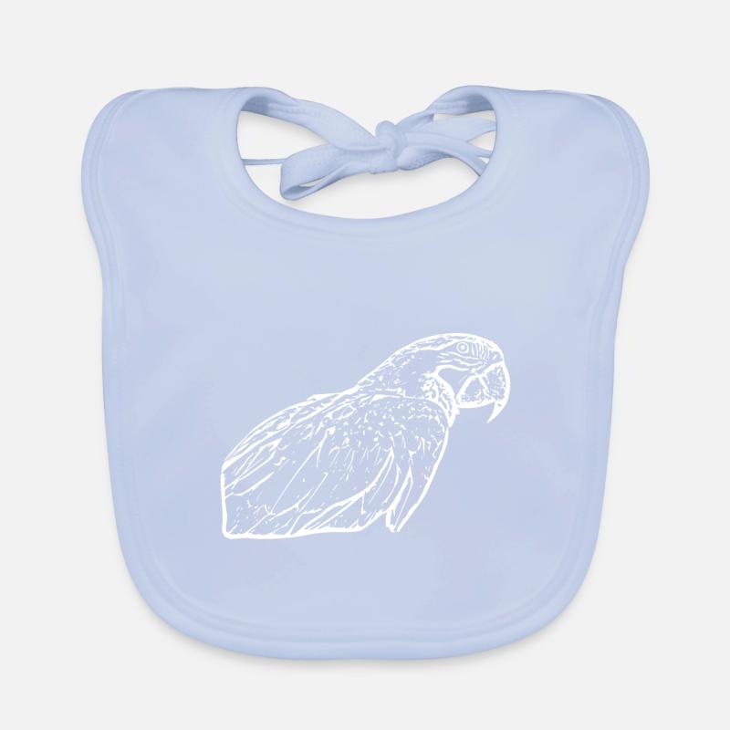 Perroquets Oiseau Blanc Bavoir bio Bébé