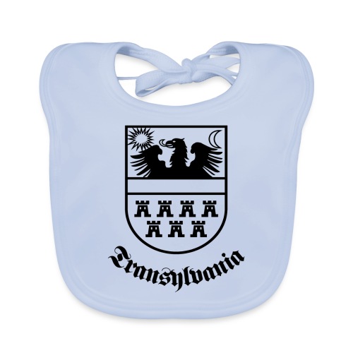 Siebenbürgen-Wappen Transylvania sw - Baby Bio-Lätzchen