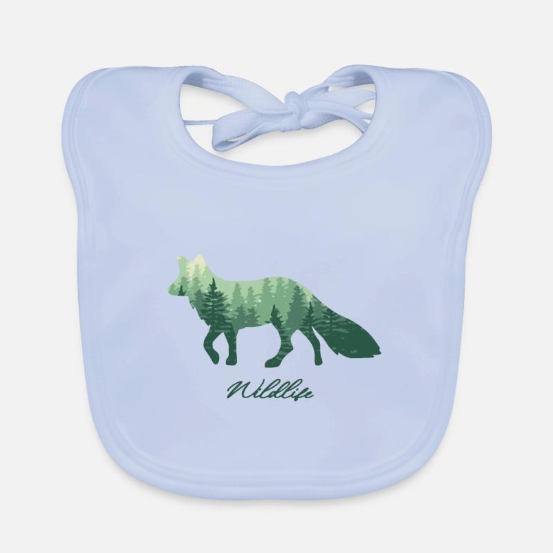 Fuchs Wald Wildlife fox - Baby Bio-Lätzchen - sky Blue