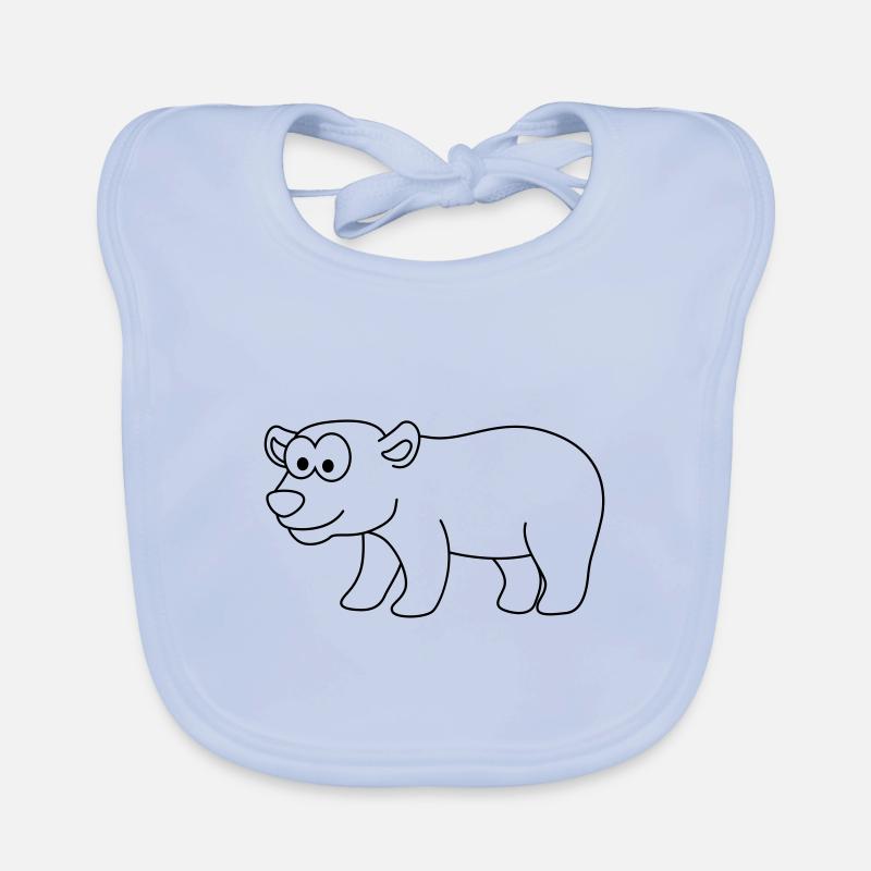 Eisbär Comic Tier Baby Bio-Lätzchen