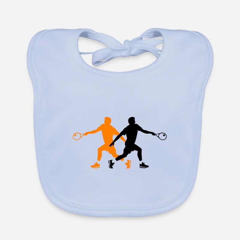 Tennis Spieler Silhouette Baby Bio-Lätzchen