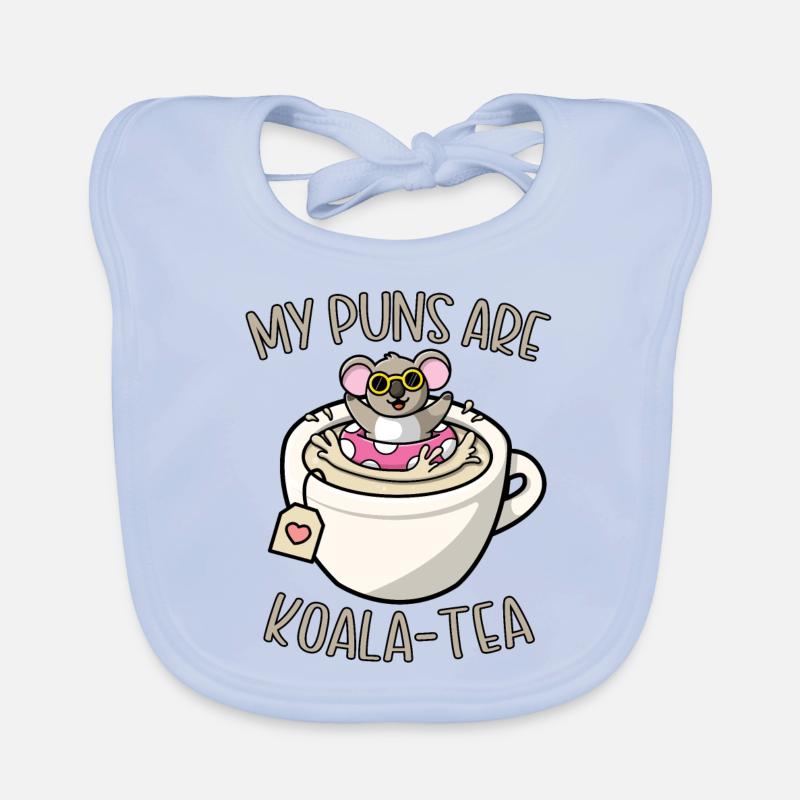 My Puns Are Koala Tea Funny Cute Koala Bear Organic Baby Bibs