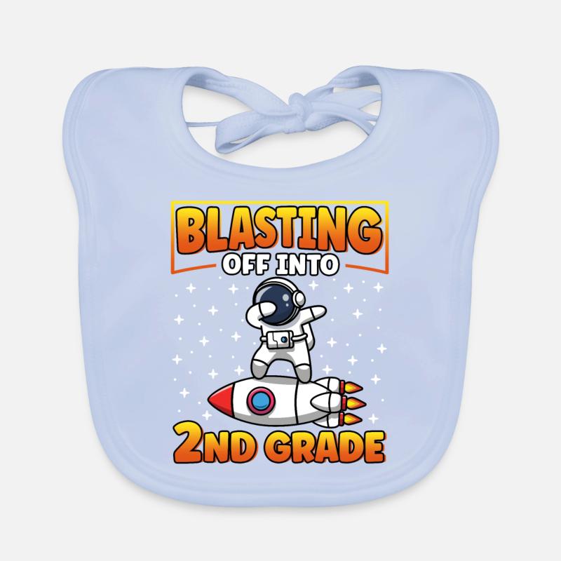 blasting off into 2nd grade Organic Baby Bibs