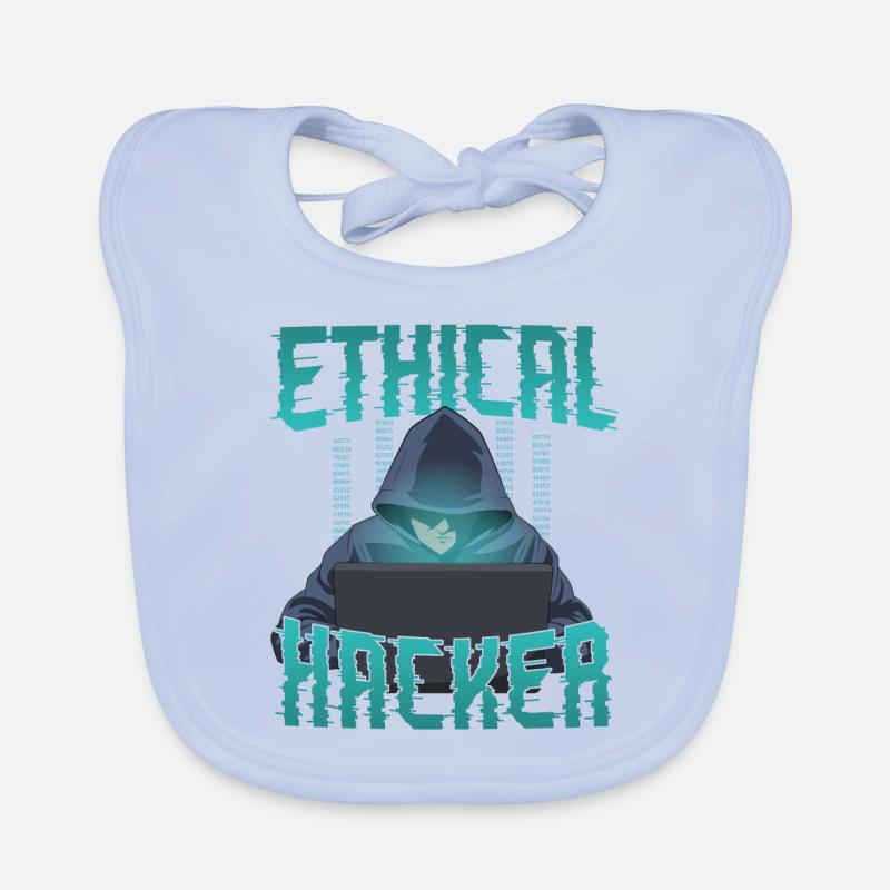 Ethical Hacker Funny Cyber Security IT Computer Organic Baby Bibs