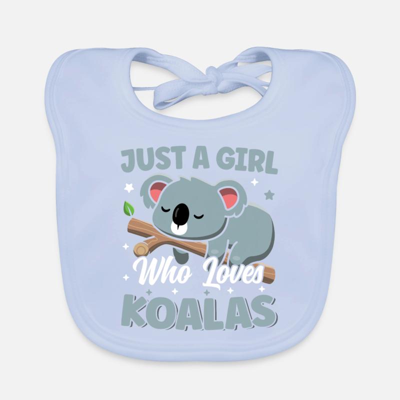 Nur ein Mädchen, das Koalas liebt Cute Sleeping Kawaii Baby Bio-Lätzchen