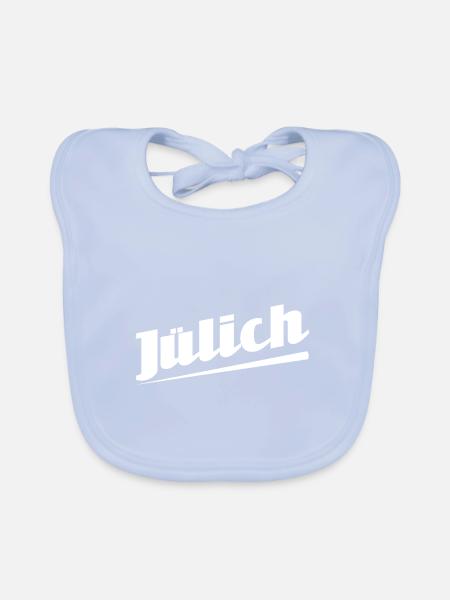Jülich - Textdesign mit Stadtnamen - Baby Bio-Lätzchen - sky Blue - Vorne
