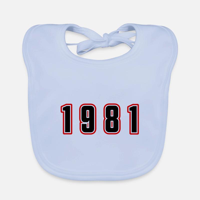 1981 Year Number Organic Baby Bibs
