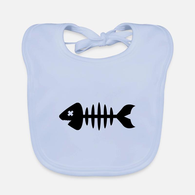 Fish Symbol Bone Bone Organic Baby Bibs