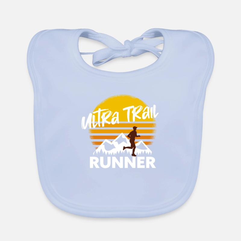 Trail running & mountain running, ultra traileur - Bavoir bio Bébé - bleu ciel