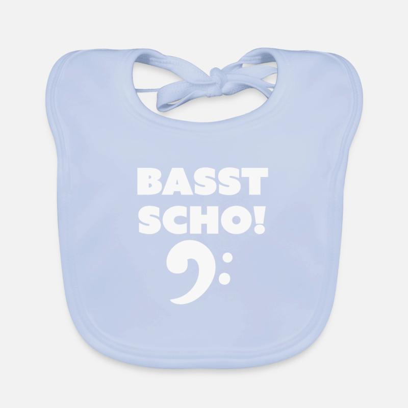 Basst scho, Geschenk Tuba - Baby Bio-Lätzchen - sky Blue