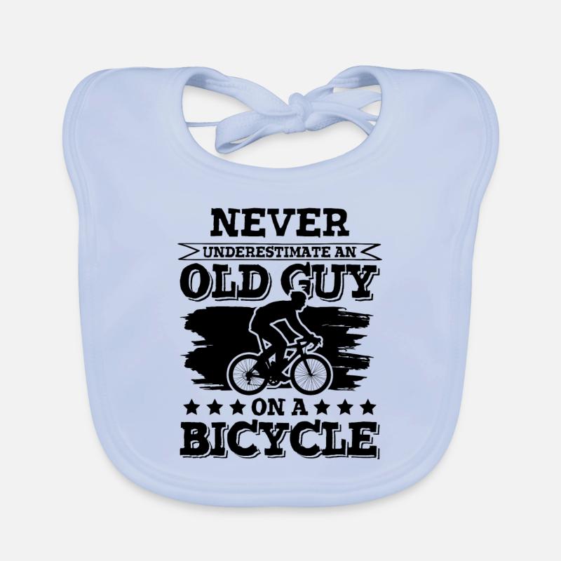 old man cycling Organic Baby Bibs