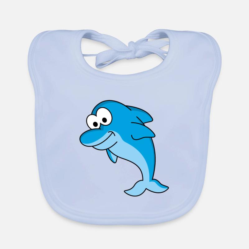 Delfin Comic Tier Baby Bio-Lätzchen
