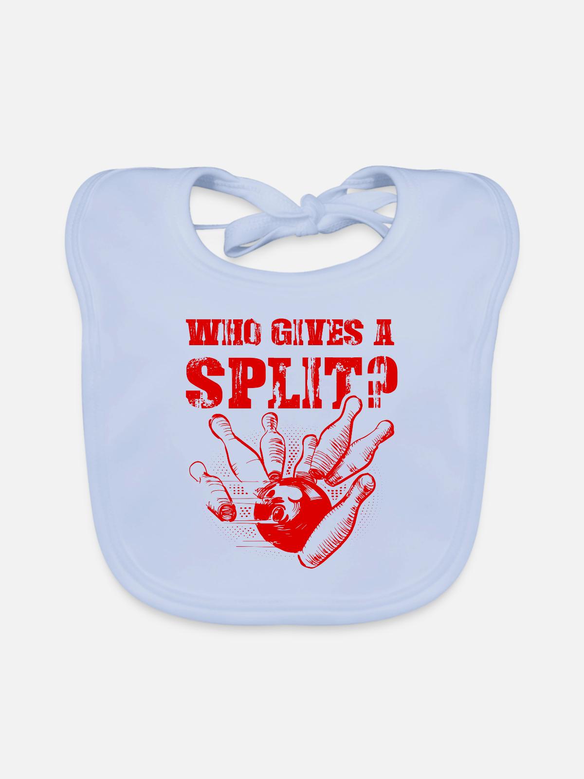 Bowling Split - Baby Bio-Lätzchen - sky Blue - Vorne