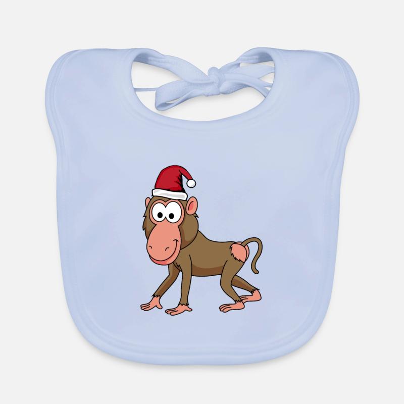 Monkey affe Weihnachten Baby Bio-Lätzchen