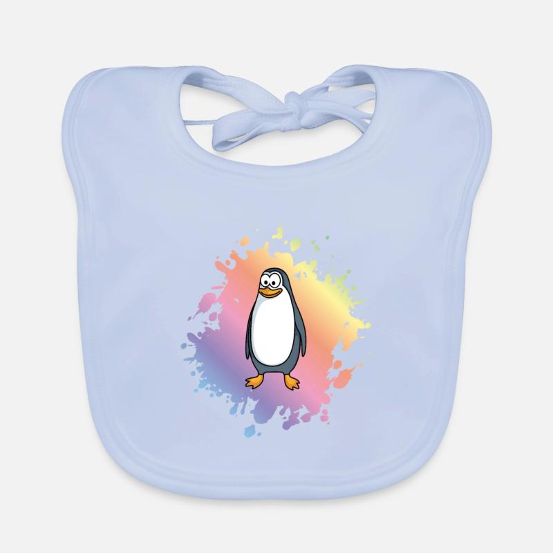 Pinguin Comic Tier Baby Bio-Lätzchen