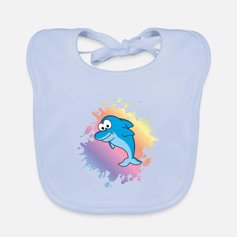 Delfin Comic Tier Baby Bio-Lätzchen