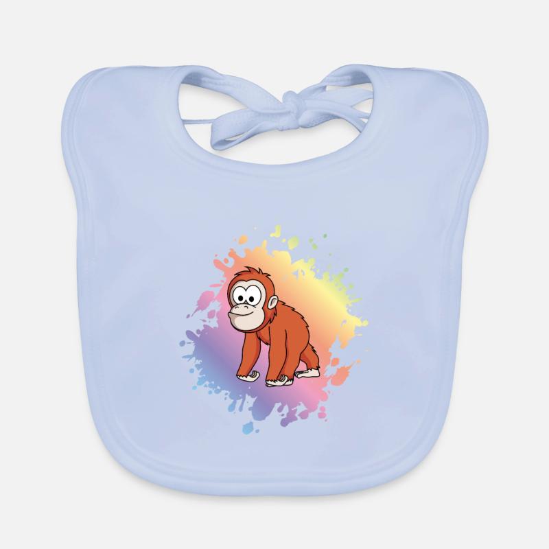 Orangutan monkey comic Organic Baby Bibs