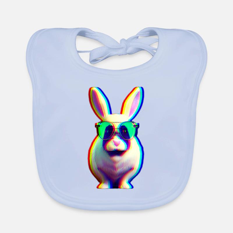 Cool Rabbit - Lapin effet glitch Bavoir bio Bébé