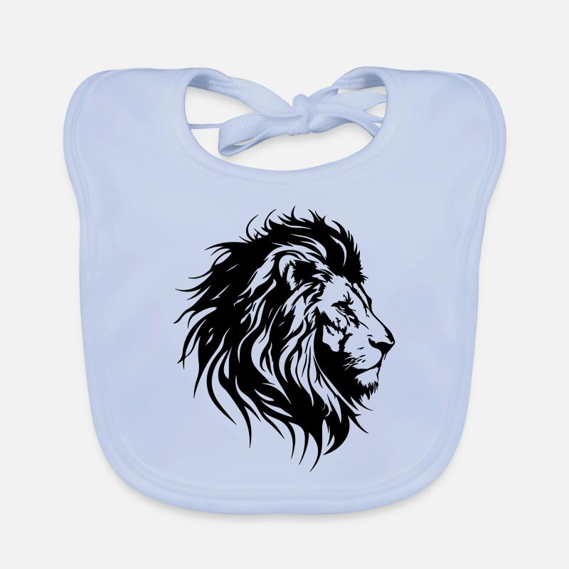 Lion Head Lion Silhouette Organic Baby Bibs