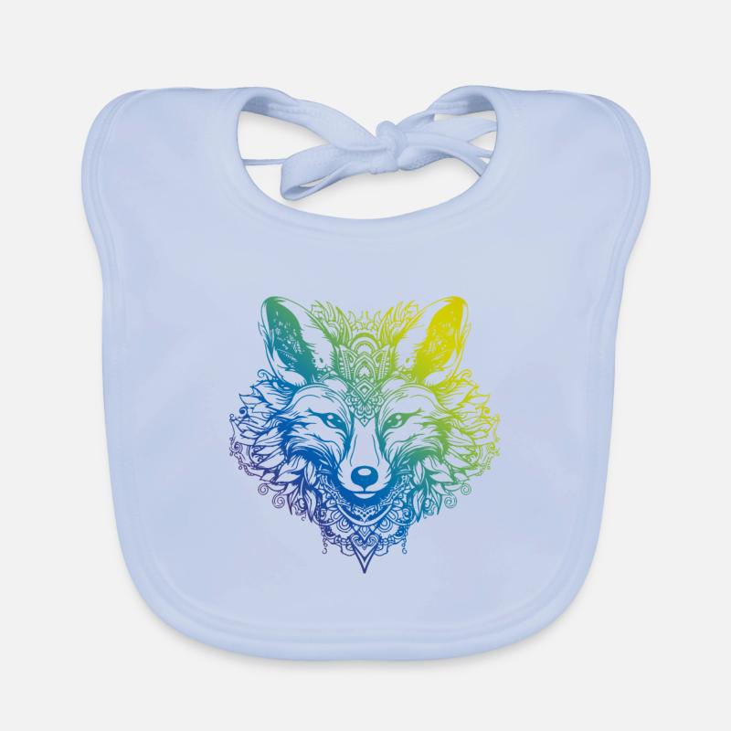 Renard Mandala Boho Bavoir bio Bébé