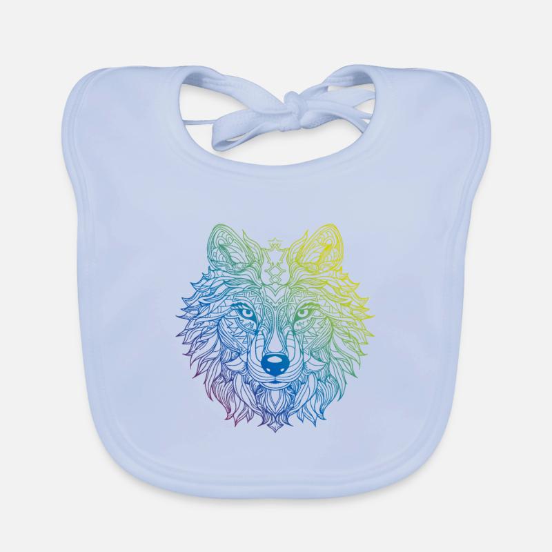 Wolf Mandala Boho Bavoir bio Bébé