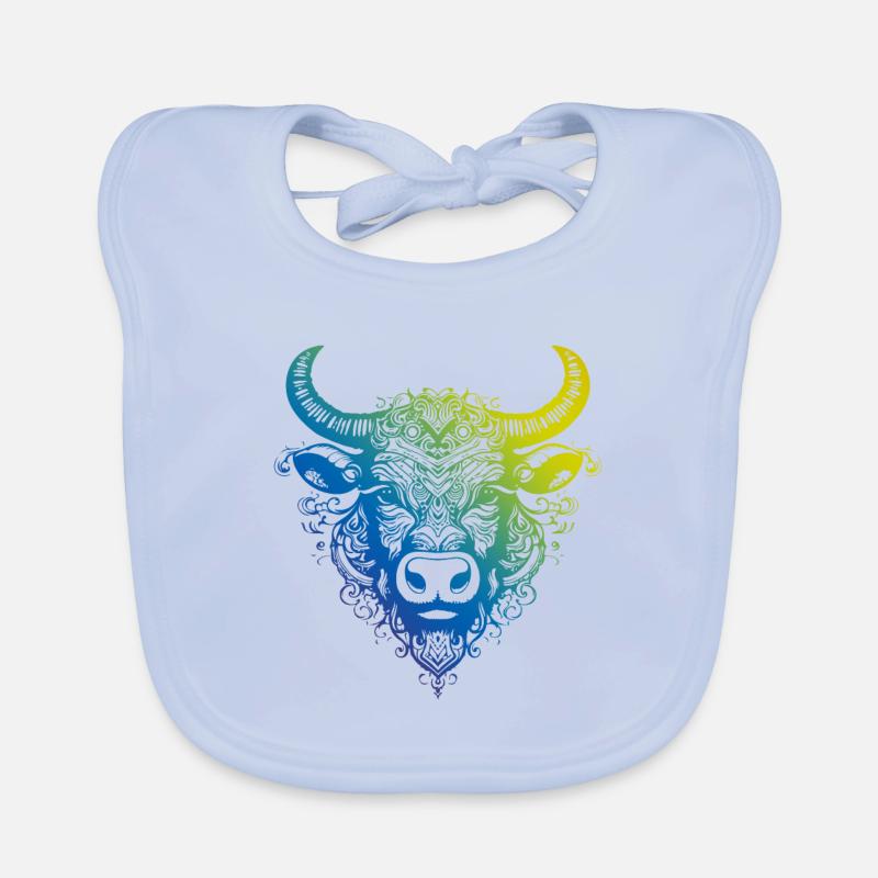 Bulle Mandala Boho - Baby Bio-Lätzchen - sky Blue
