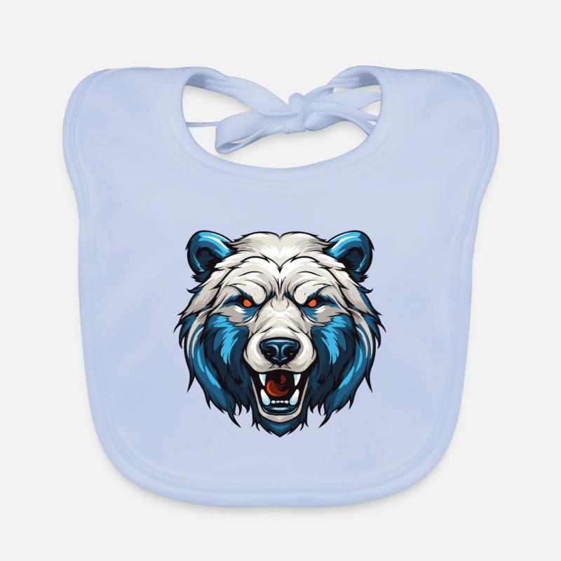 Polar Bear Portrait Polar Bear Organic Baby Bibs