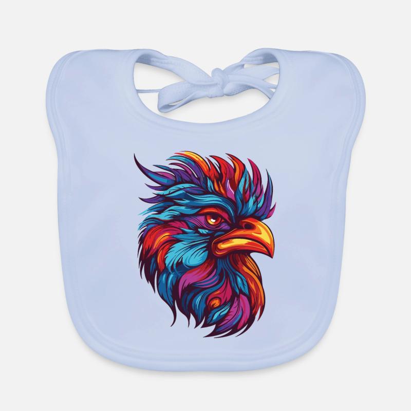 Portrait de coq Bavoir bio Bébé