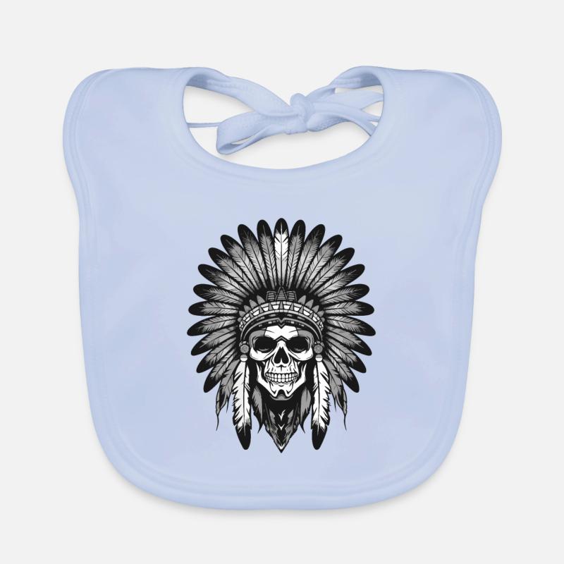 Apache Indianer Totenkopf Häuptling Baby Bio-Lätzchen