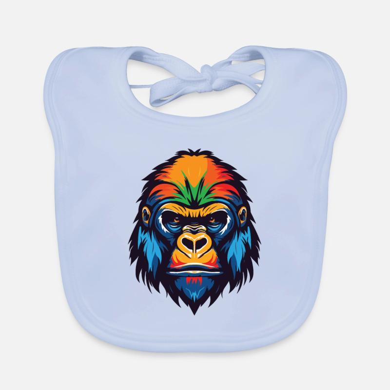 Gorilla Head Organic Baby Bibs