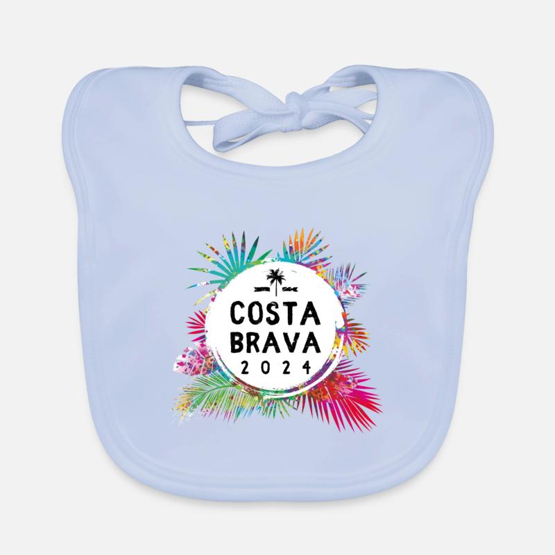 Costa Brava 2024 Coloré - Bavoir bio Bébé - bleu ciel