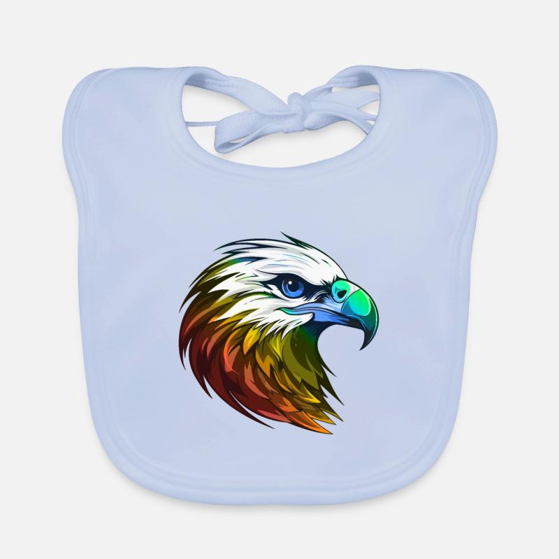 Eagle Head Colorful Organic Baby Bibs