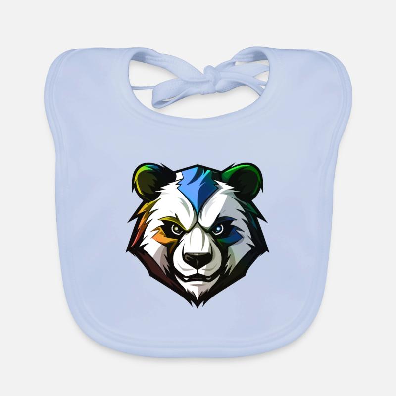 Panda Kopf Bunt Baby Bio-Lätzchen