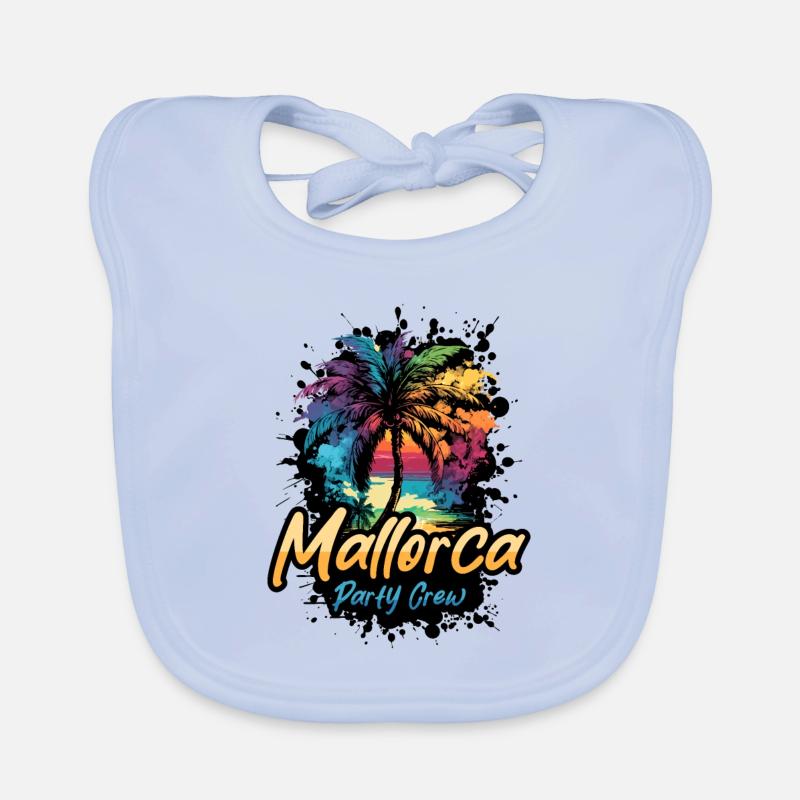 Mallorca Party Crew Holidays Organic Baby Bibs