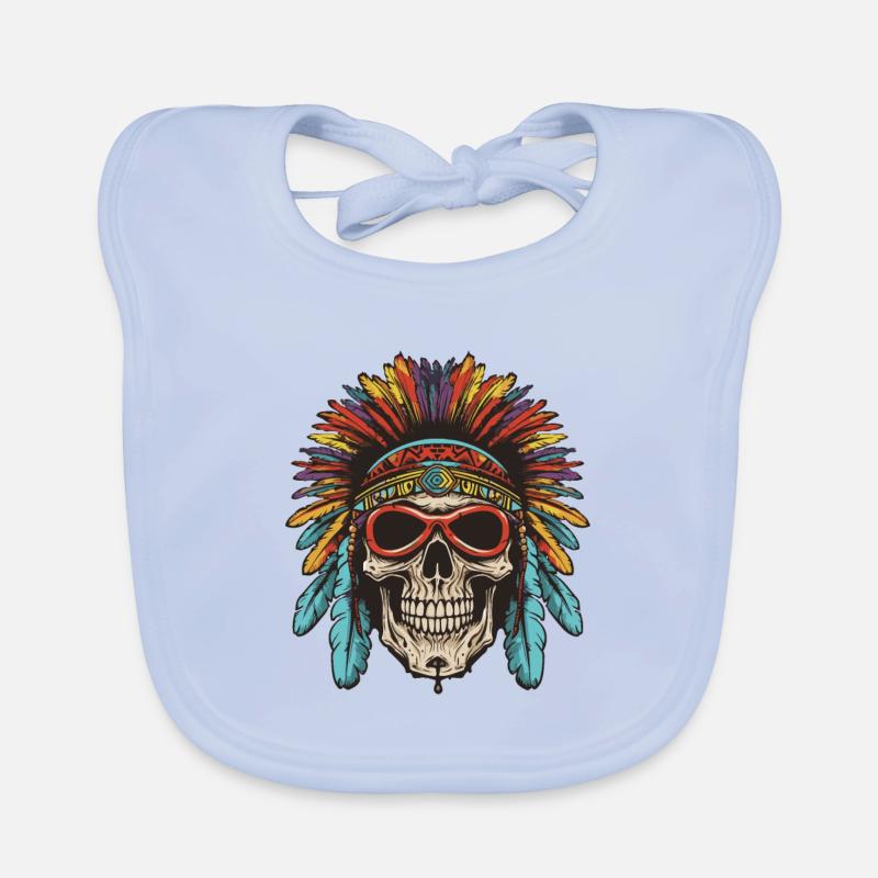 Apache Skull Native American Organic Baby Bibs