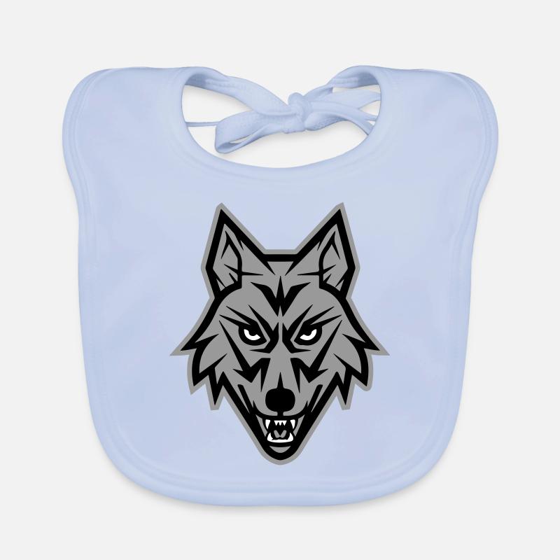 Wolf Symbol Portait Logo Organic Baby Bibs