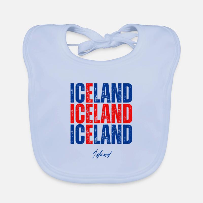 Drapeau de l’Islande, fierté islandaise Bavoir bio Bébé