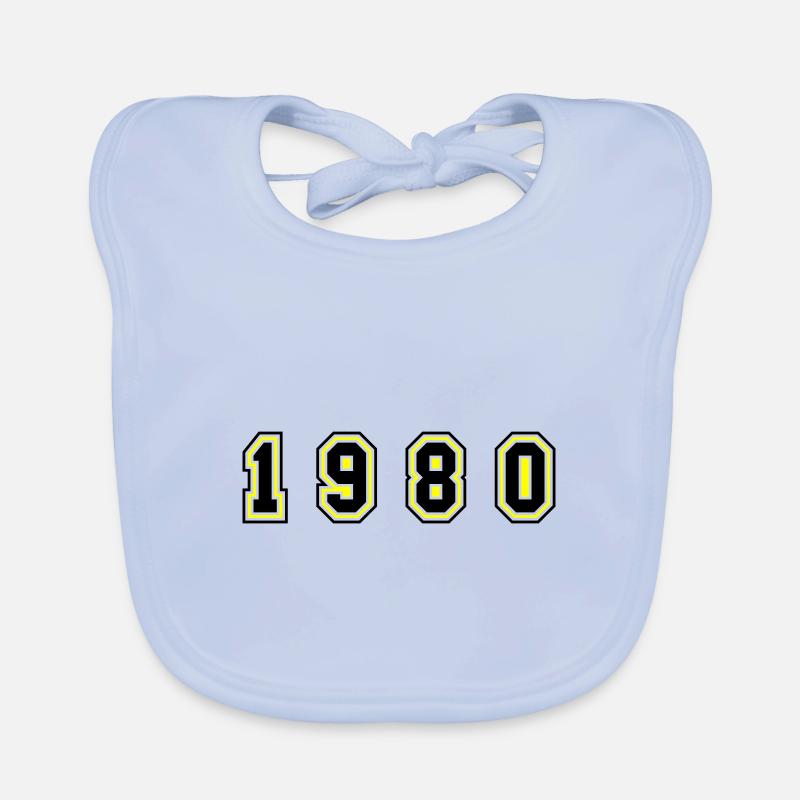 1980 Year Number Organic Baby Bibs